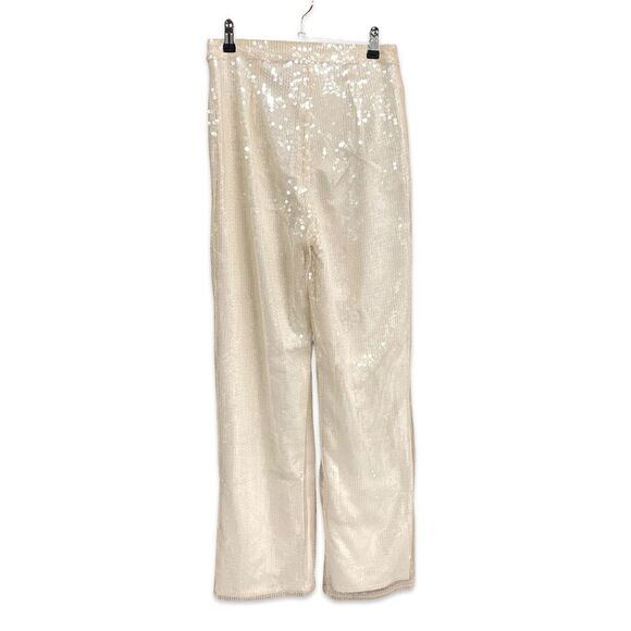 RevolveMore To Come Georgie Pant Ivory White Sequin Wide Leg High Rise - S - Picture 7 of 10